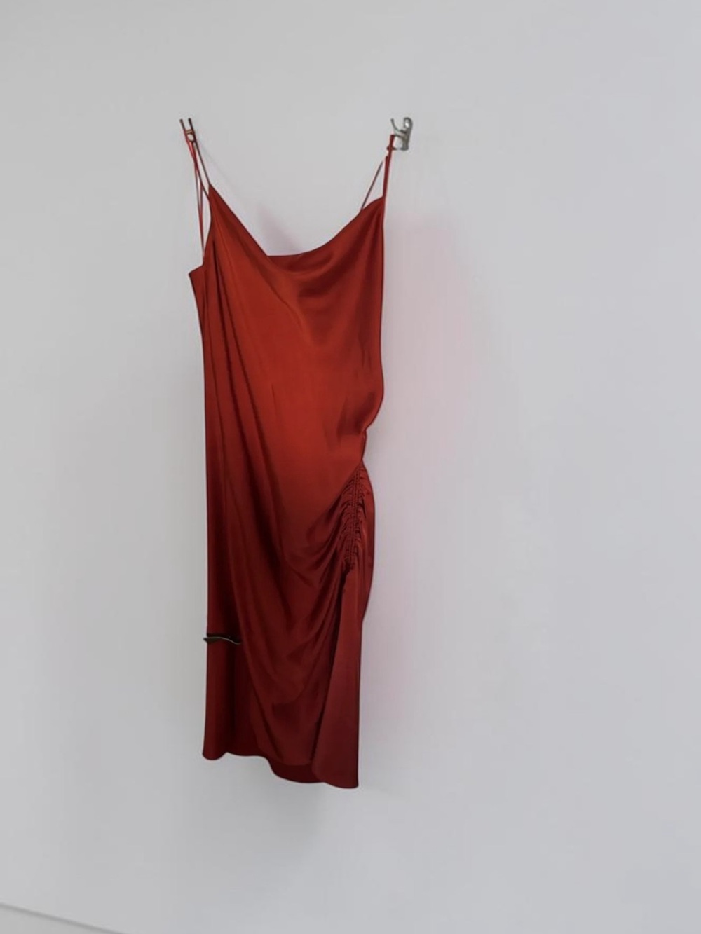 Zara | NWT Red Satin Midi Dress size medium party holiday formal cocktail
